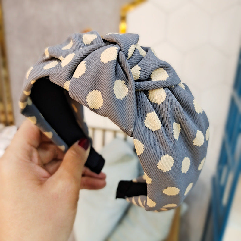 Wholesale Wide Edge Fabric Polka Dot Headband